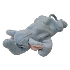 Blue Elephant Beanbag Plush Stuffed Animal Toy Laying 9.5 inch Unbranded